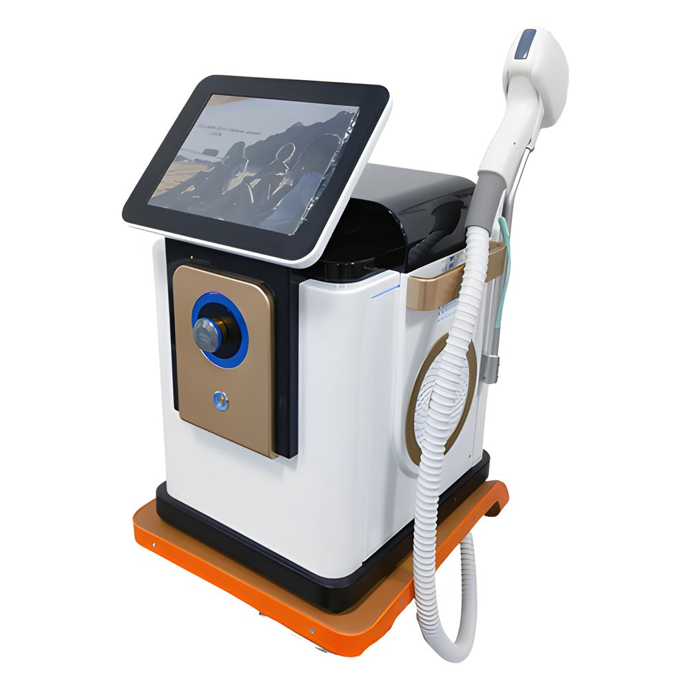 Portable Diode Laser Hair Removal Machine, White and Orange Base