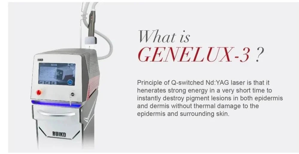 Q-Switch Nd:YAG Laser (1064+532nm, 1000mj, 10hz ) Ruikd Genelux